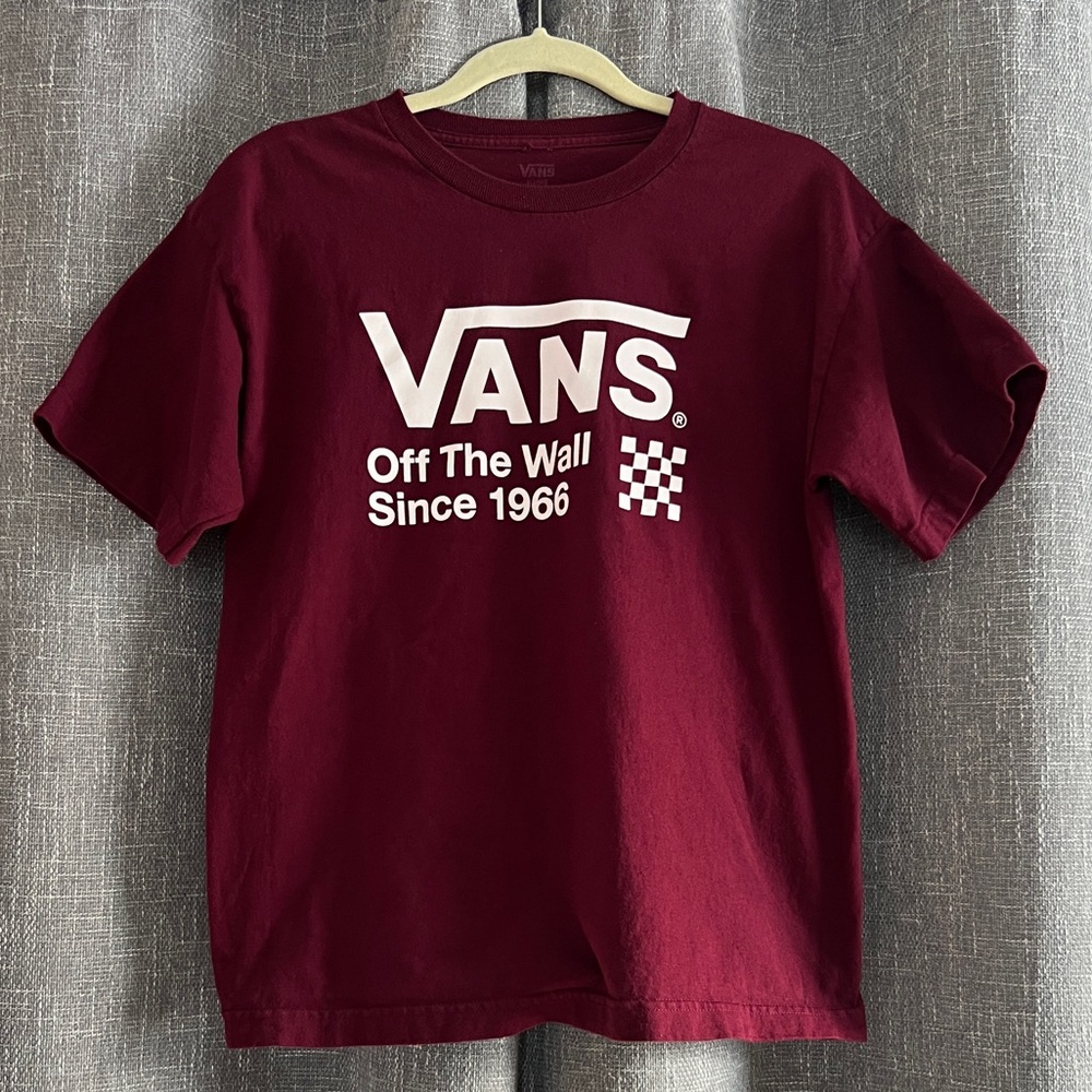 Vans Kids Burgundy Graphic T-Shirt - size XL